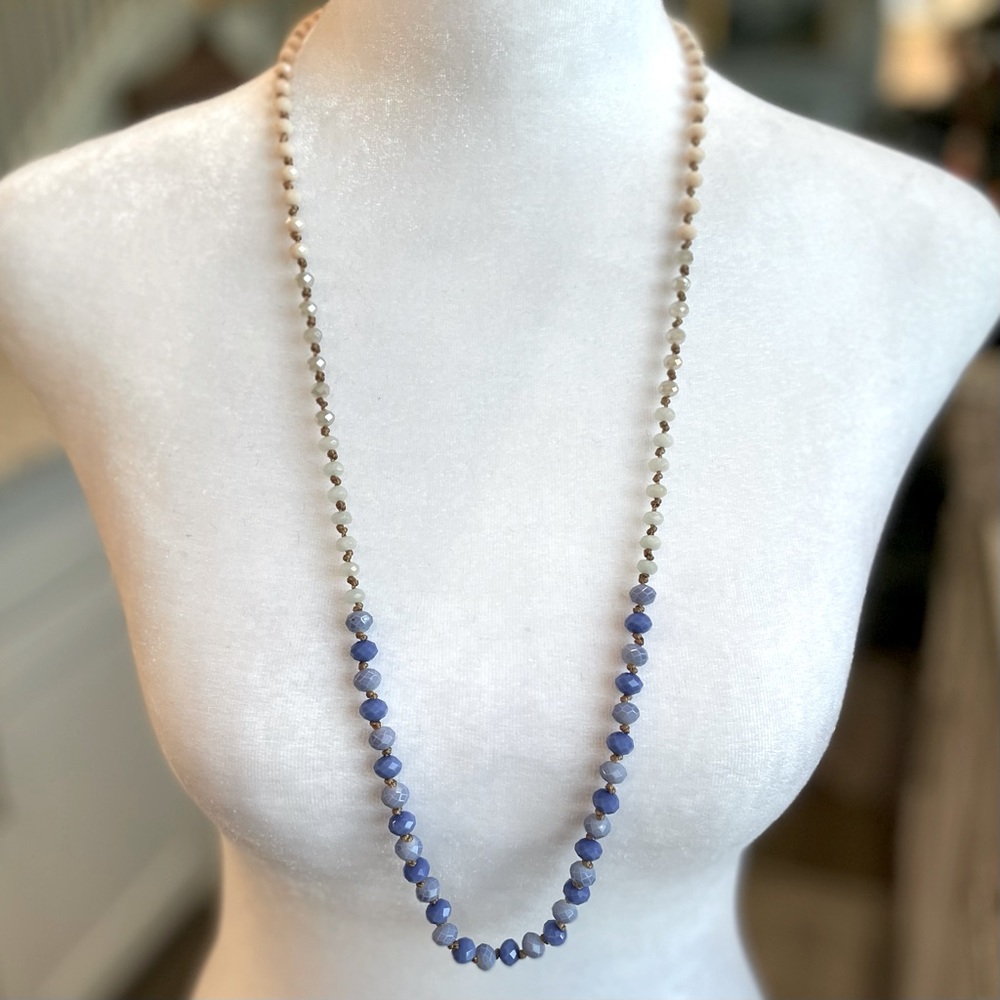 Loft faceted bead long necklace 16”